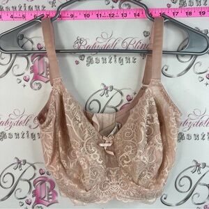 Panache bra Lacie nude pink bow ribbon Lace Bralette in Light Beige 30H